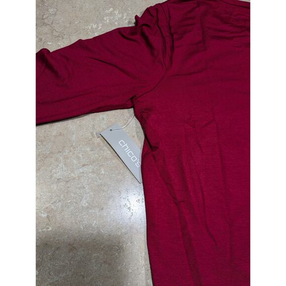 Chicos Red Long Sleeve Top - Picture 2 of 4